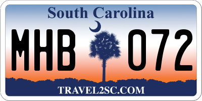 SC license plate MHB072