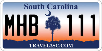 SC license plate MHB111