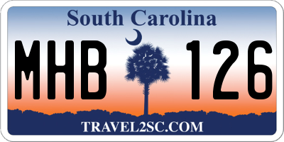 SC license plate MHB126