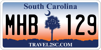 SC license plate MHB129