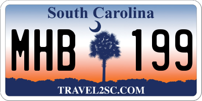 SC license plate MHB199