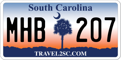 SC license plate MHB207