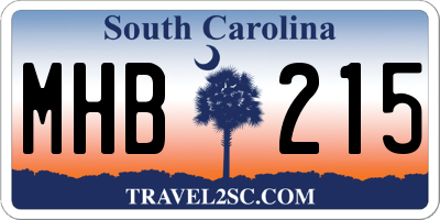 SC license plate MHB215