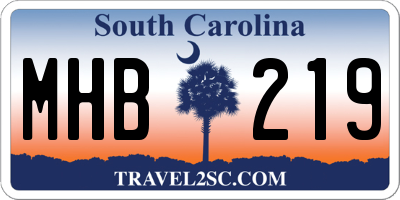 SC license plate MHB219
