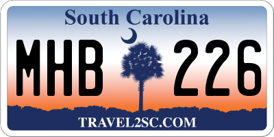 SC license plate MHB226