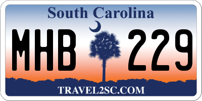 SC license plate MHB229
