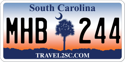 SC license plate MHB244