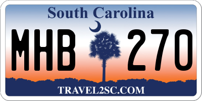 SC license plate MHB270