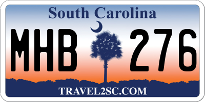 SC license plate MHB276