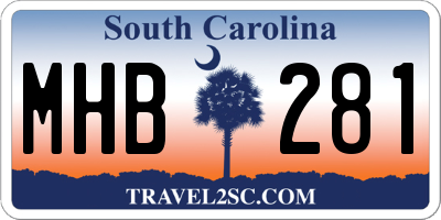 SC license plate MHB281