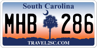 SC license plate MHB286