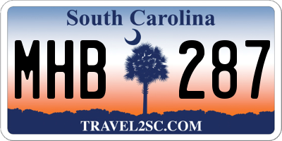 SC license plate MHB287
