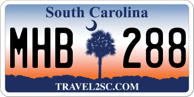 SC license plate MHB288