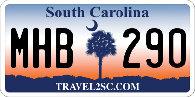SC license plate MHB290