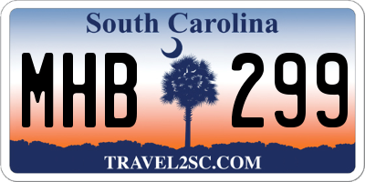 SC license plate MHB299