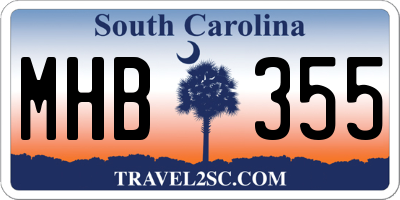 SC license plate MHB355