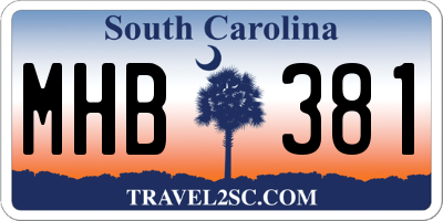 SC license plate MHB381