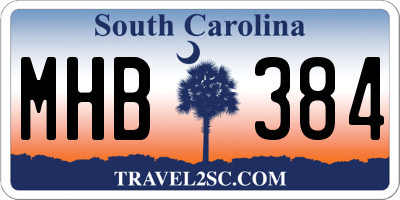 SC license plate MHB384