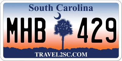 SC license plate MHB429