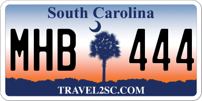 SC license plate MHB444