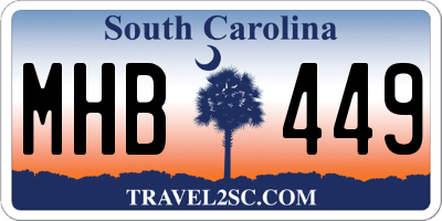 SC license plate MHB449
