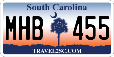 SC license plate MHB455