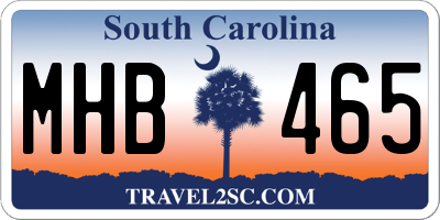 SC license plate MHB465