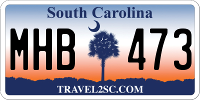 SC license plate MHB473
