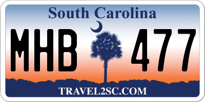 SC license plate MHB477