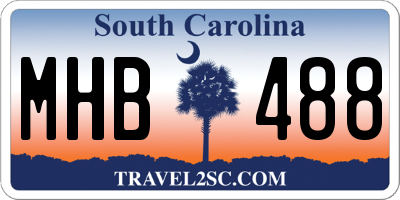 SC license plate MHB488