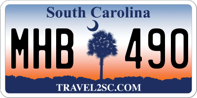 SC license plate MHB490