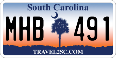 SC license plate MHB491