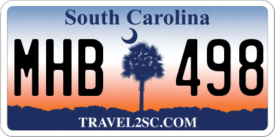 SC license plate MHB498