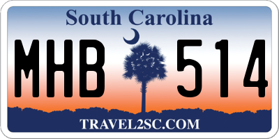 SC license plate MHB514
