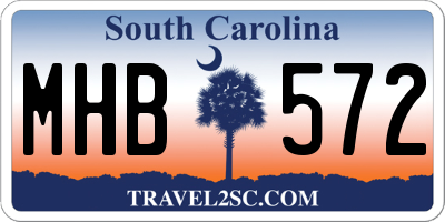 SC license plate MHB572