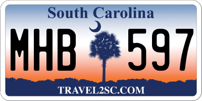 SC license plate MHB597