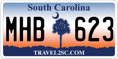 SC license plate MHB623