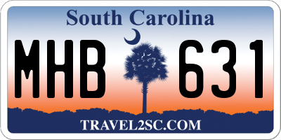 SC license plate MHB631
