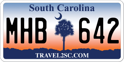 SC license plate MHB642