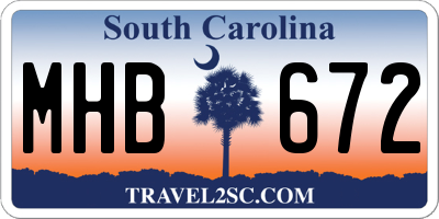 SC license plate MHB672