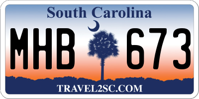SC license plate MHB673