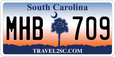 SC license plate MHB709