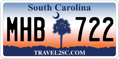 SC license plate MHB722