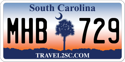 SC license plate MHB729