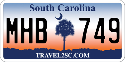 SC license plate MHB749