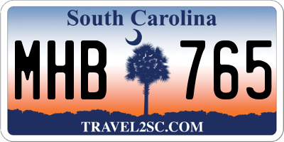 SC license plate MHB765