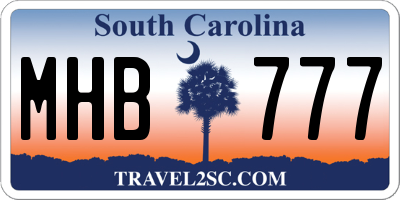 SC license plate MHB777