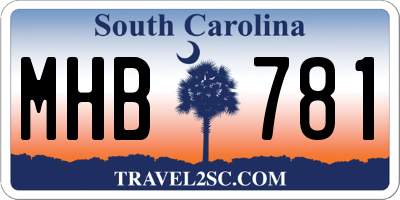 SC license plate MHB781
