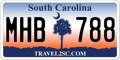 SC license plate MHB788