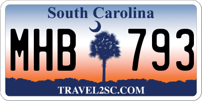 SC license plate MHB793